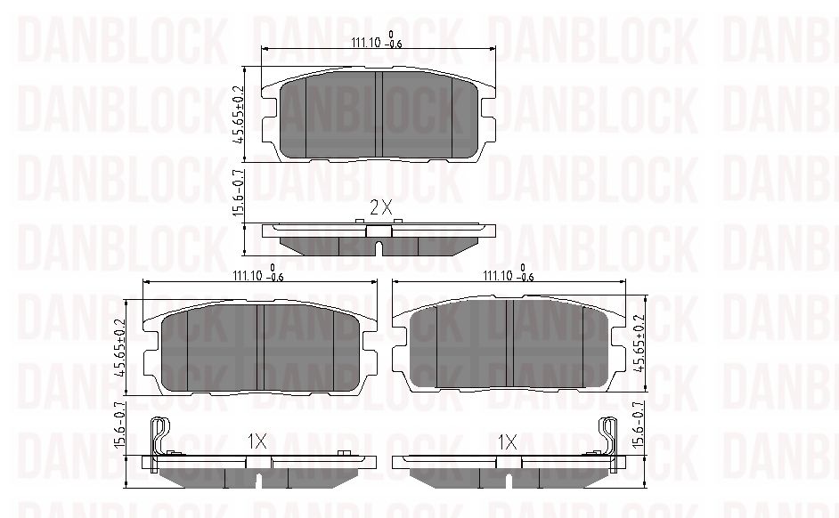 Kit de plaquettes de frein, frein à disque DANBLOCK DB 510549