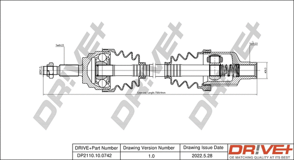 Arbre de transmission Dr!ve+ DP2110.10.0742