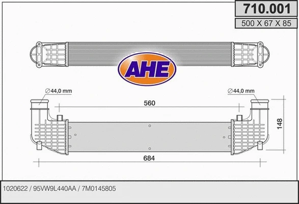 Refroidisseur d'air de suralimentation AHE 710.001