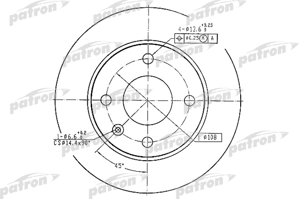 Disque de frein PATRON PBD1652