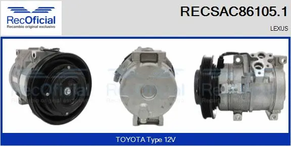 Compresseur, climatisation RECOFICIAL RECSAC86105.1