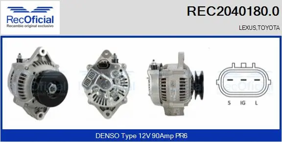 Alternateur RECOFICIAL REC2040180.0