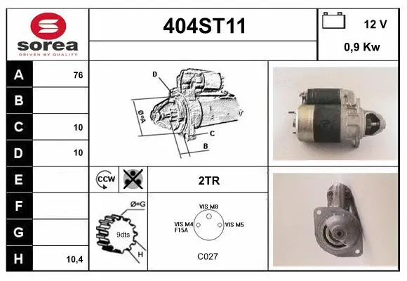 Démarreur STARTCAR 404ST11