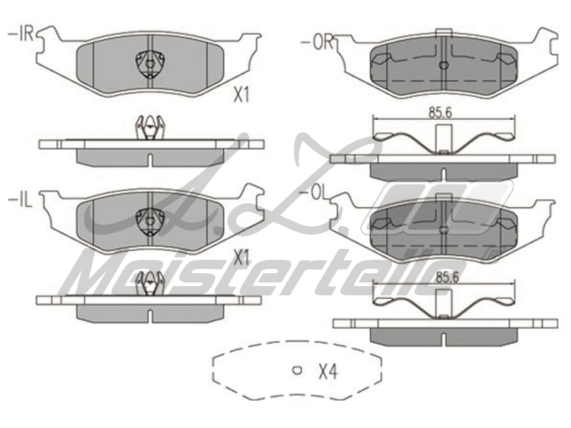 Kit de plaquettes de frein, frein à disque A.Z. Meisterteile AZMT-44-022-2329