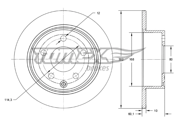 Disque de frein TOMEX Brakes TX 73-66