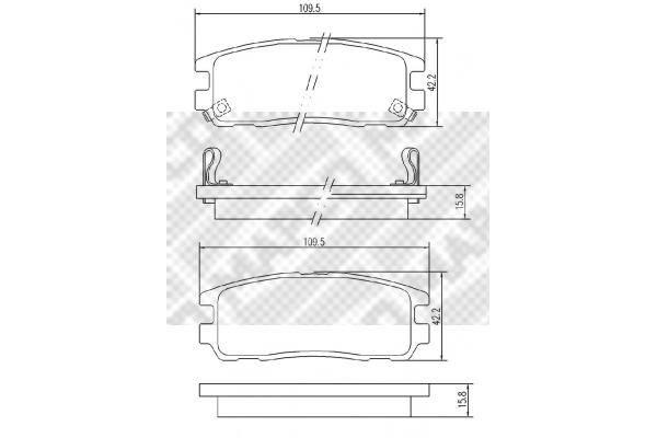 Kit de plaquettes de frein, frein à disque MAPCO 6683