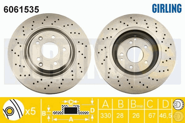 Disque de frein GIRLING 6061535