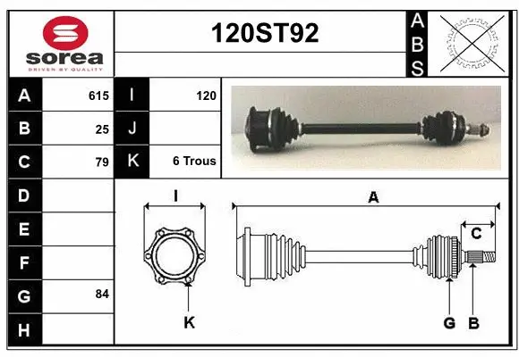 Arbre de transmission STARTCAR 120ST92
