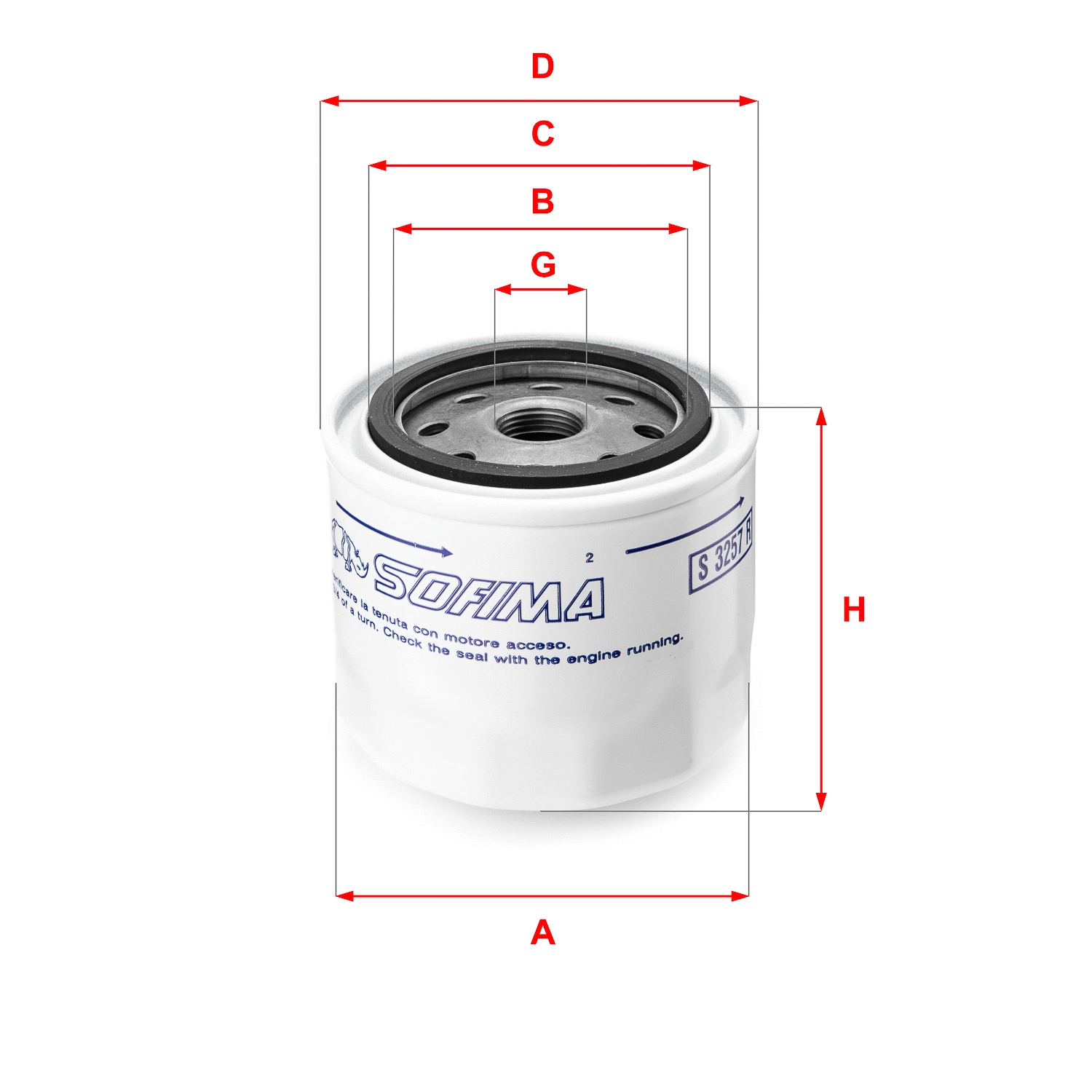 Filtre à huile SOFIMA S 3257 R