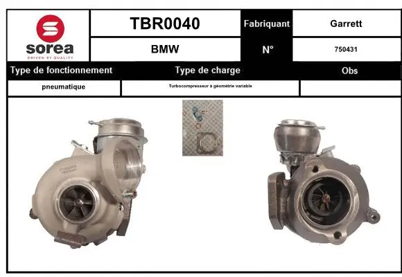 Turbocompresseur, suralimentation EAI TBR0040