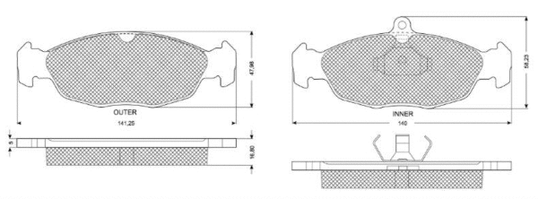 Kit de plaquettes de frein, frein à disque MTR MT529