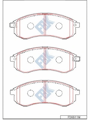 Kit de plaquettes de frein, frein à disque FBK FD6811M