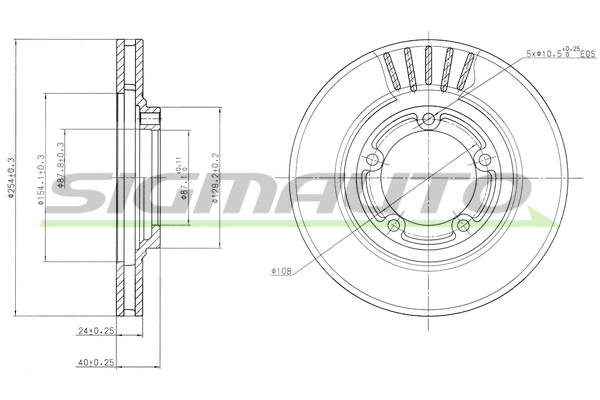 Disque de frein SIGMAUTO DBB404V