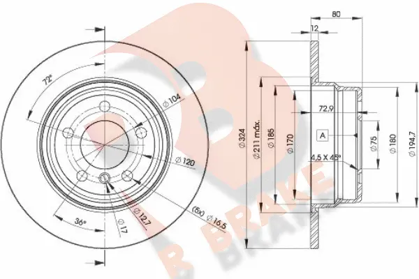 Disque de frein R BRAKE 78RBD26491