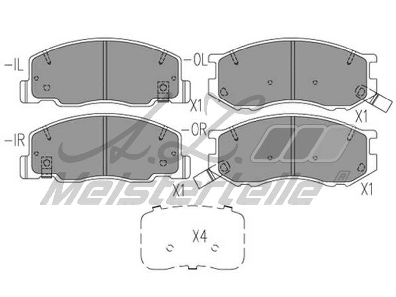 Kit de plaquettes de frein, frein à disque A.Z. Meisterteile AZMT-44-022-2271