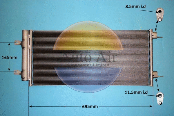 Condenseur, climatisation AUTO AIR GLOUCESTER 16-8015
