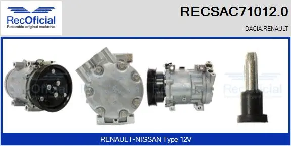Compresseur, climatisation RECOFICIAL RECSAC71012.0