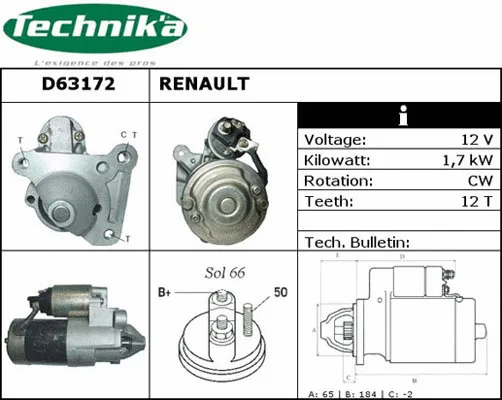 Démarreur Technika D63172