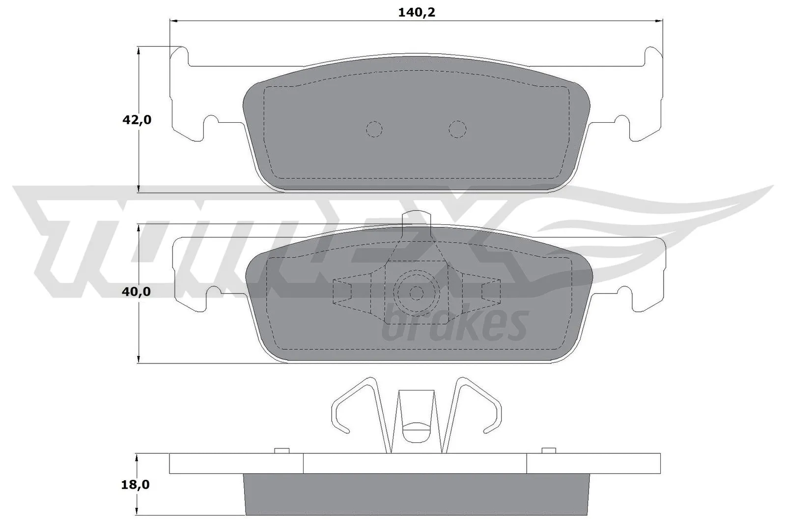 Kit de plaquettes de frein, frein à disque TOMEX Brakes TX 16-94