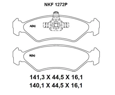 Kit de plaquettes de frein, frein à disque NAKATA NKF 1272P