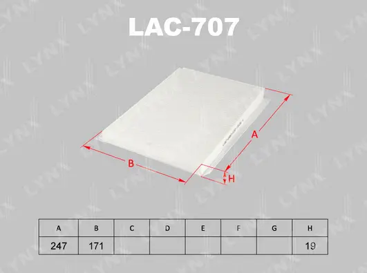 Filtre, air de l'habitacle LYNXAUTO LAC-707