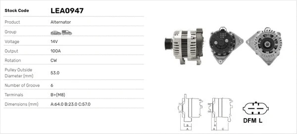 Alternateur LUSA LEA0947