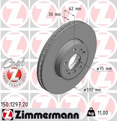 Disque de frein ZIMMERMANN 150.1297.20