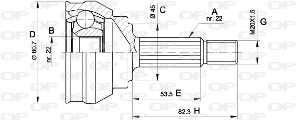 Jeu de joints, arbre de transmission OPEN PARTS CVJ5158.10