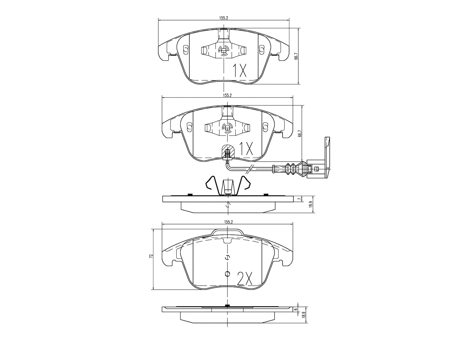 Kit de plaquettes de frein, frein à disque A.Z. Meisterteile AZMT-44-022-1303