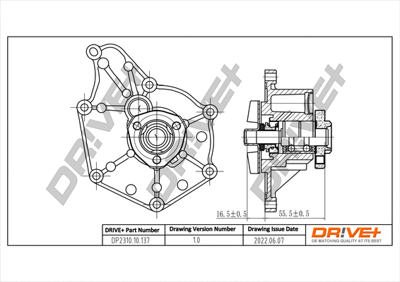 Pompe à eau, refroidissement du moteur Dr!ve+ DP2310.10.137