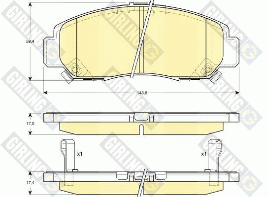 Kit de plaquettes de frein, frein à disque GIRLING 6132689