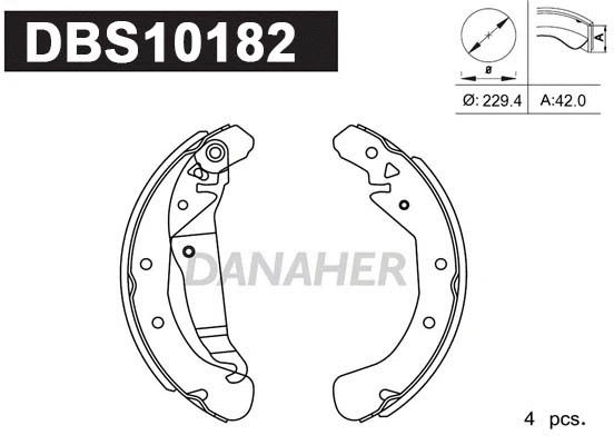 Jeu de mâchoires de frein DANAHER DBS10182