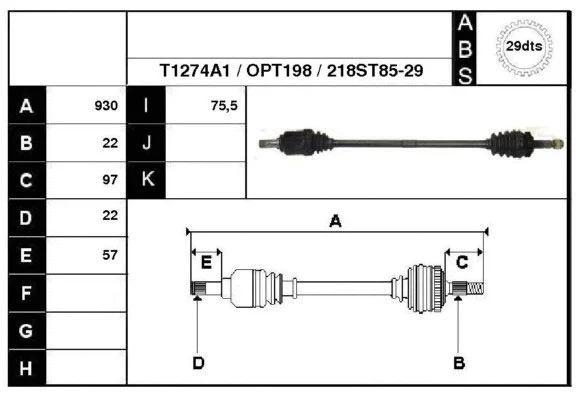Arbre de transmission Technika 47218A1