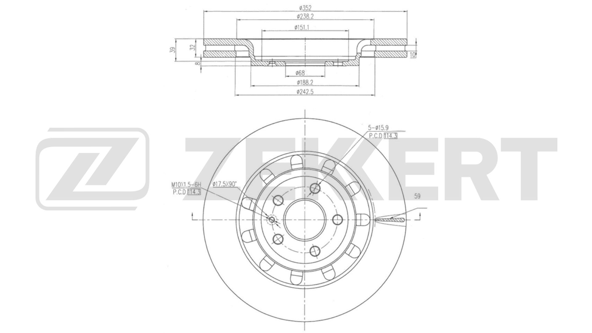 Disque de frein ZEKKERT BS-6636