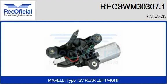 Moteur d'essuie-glace RECOFICIAL RECSWM30307.1