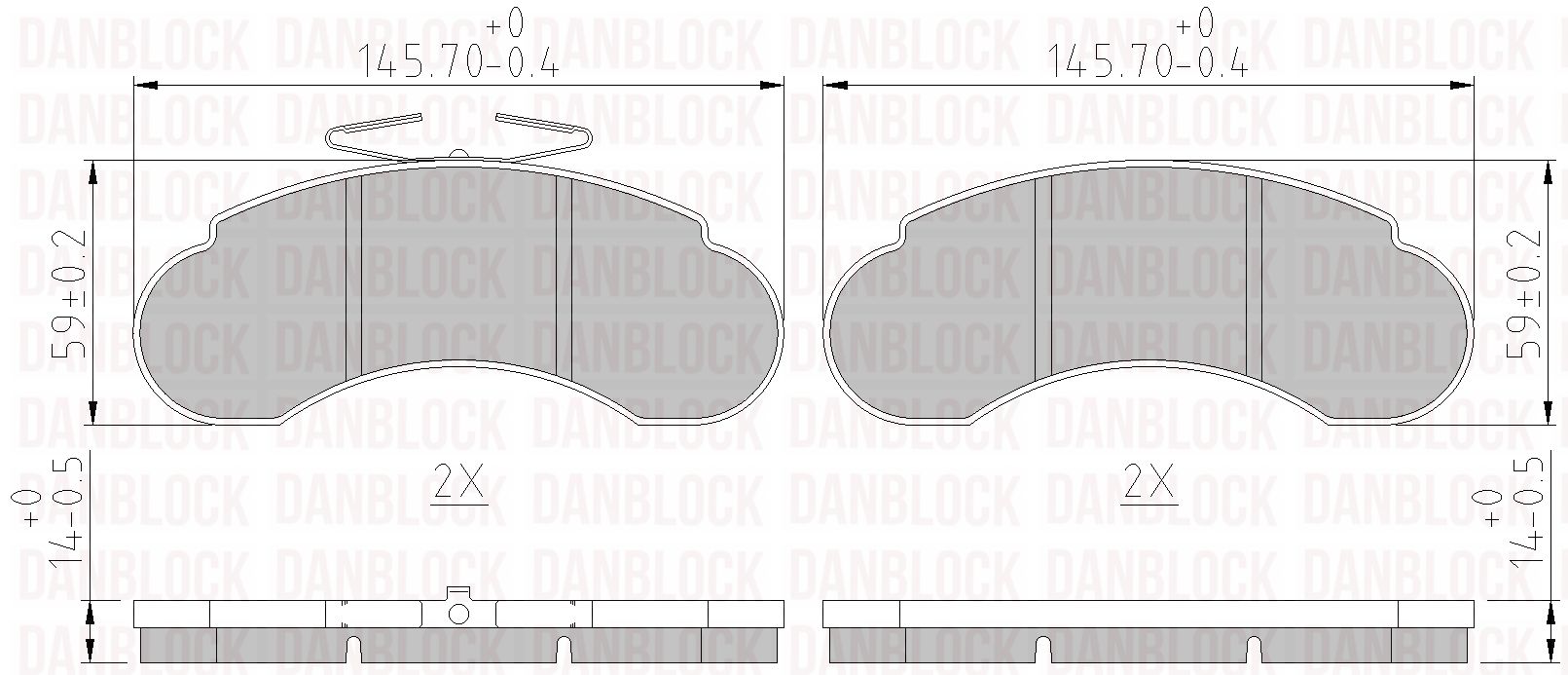 Kit de plaquettes de frein, frein à disque DANBLOCK DB 510090
