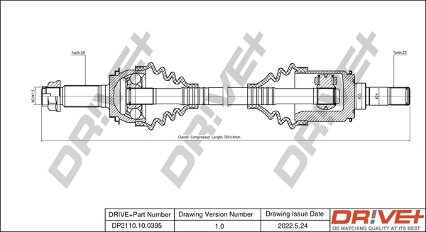 Arbre de transmission Dr!ve+ DP2110.10.0395