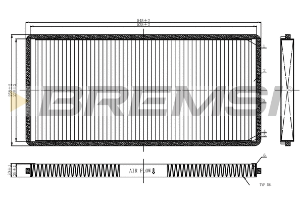 Filtre, air de l'habitacle BREMSI FC1326C