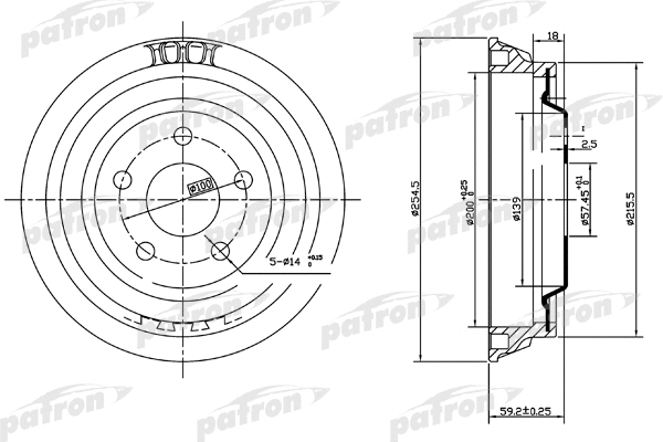Tambour de frein PATRON PDR1004