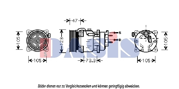 Compresseur, climatisation AKS DASIS 851411N