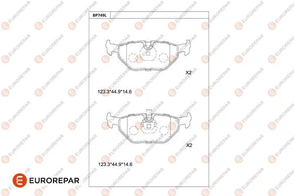 Kit de plaquettes de frein, frein à disque EUROREPAR 1681273380