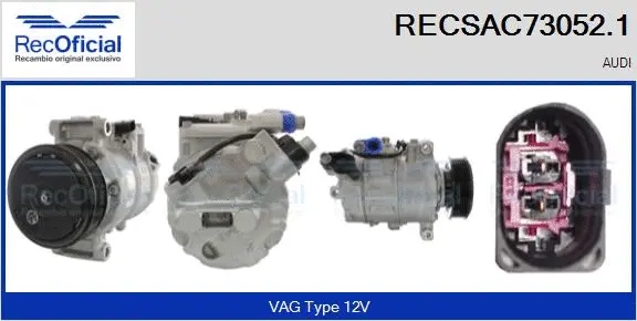 Compresseur, climatisation RECOFICIAL RECSAC73052.1