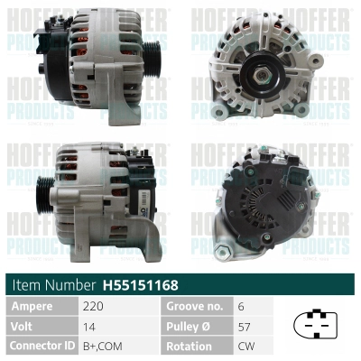 Alternateur HOFFER H55151168
