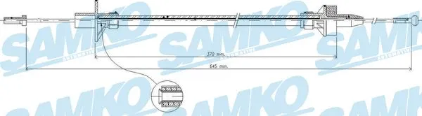 Tirette à câble, commande d'embrayage SAMKO C0086C
