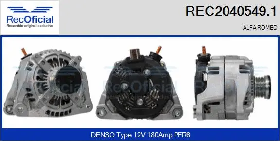 Alternateur RECOFICIAL REC2040549.1
