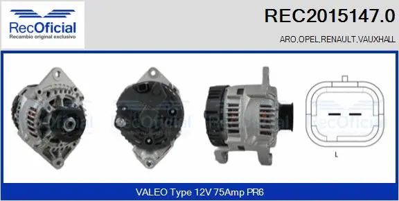 Alternateur RECOFICIAL REC2015147.0