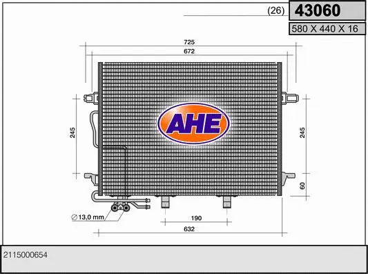 Condenseur, climatisation AHE 43060