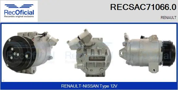 Compresseur, climatisation RECOFICIAL RECSAC71066.0