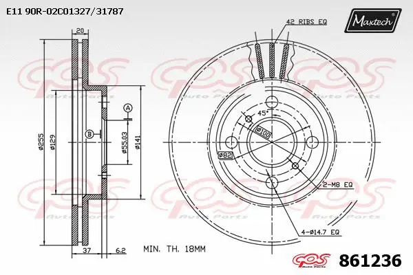 Disque de frein MAXTECH 861236