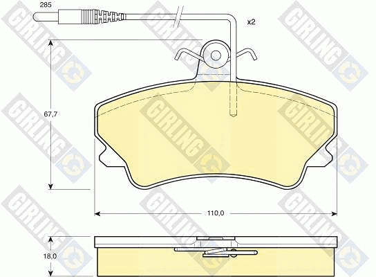 Kit de plaquettes de frein, frein à disque GIRLING 6112031